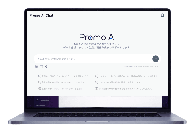PromoAI X特化型運用AIエージェントのダッシュボード画面